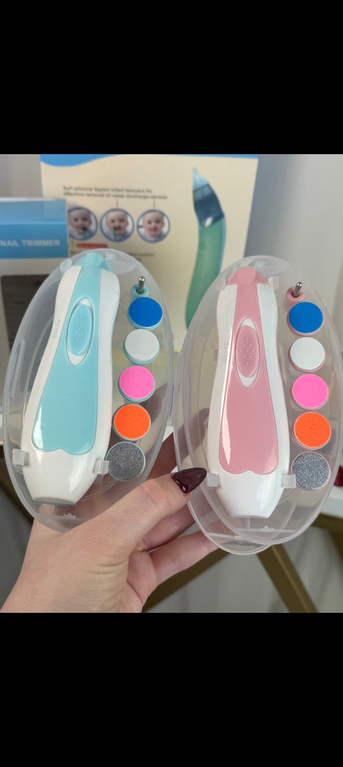 🍼 باك عناية الطفل 2×1 مبرد أظافر كهربائي + شفاط أنف قابل للشحن