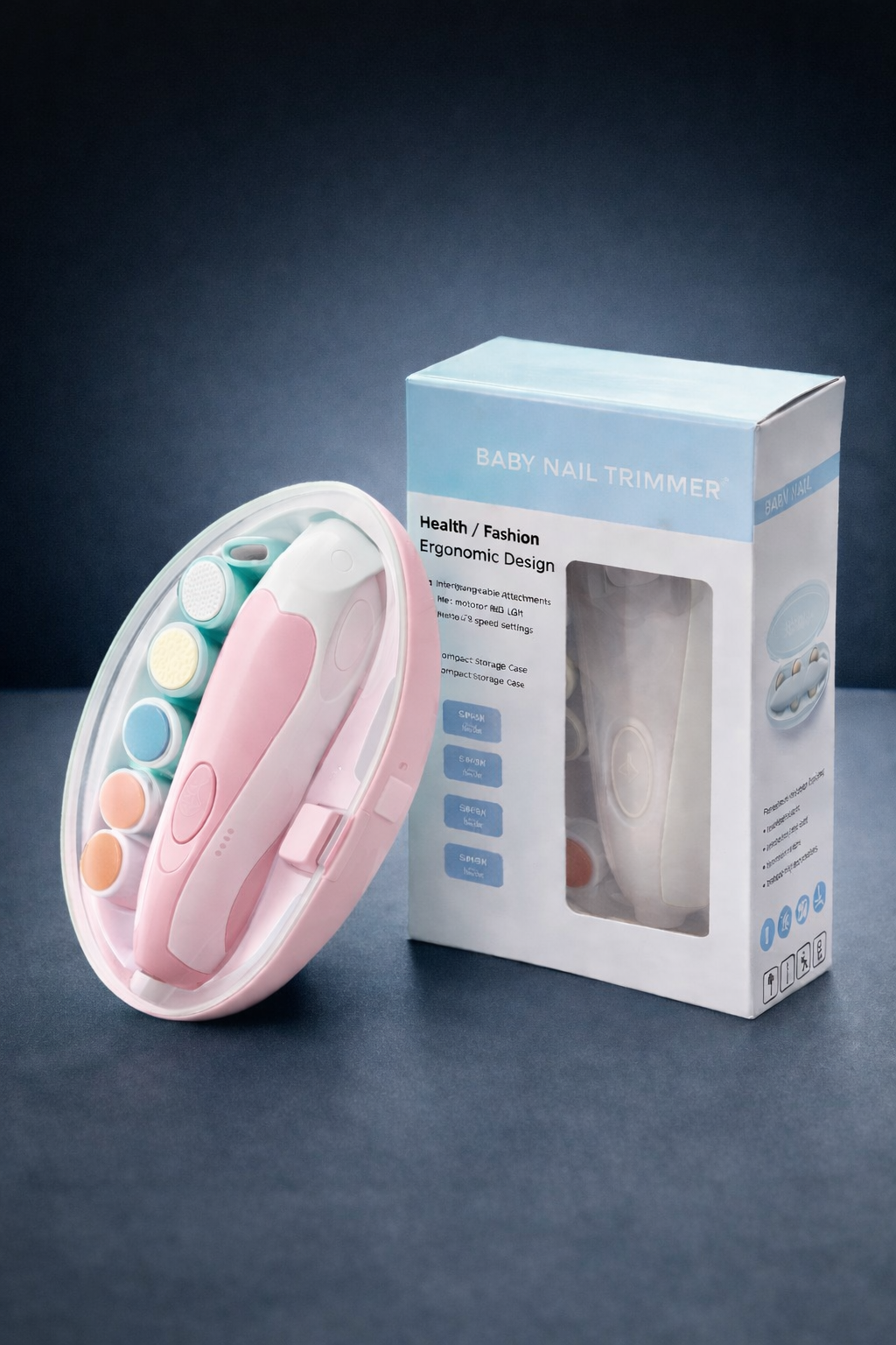 🍼 باك عناية الطفل 2×1 مبرد أظافر كهربائي + شفاط أنف قابل للشحن